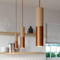 Hanglamp minimalistisch spot design E14 hout 30 cm