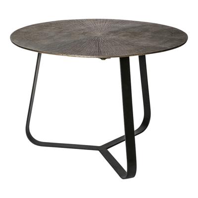 Kae Gouden aluminium bijzettafel met ijzeren frame rond M