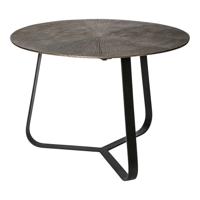 Kae Gouden aluminium bijzettafel met ijzeren frame rond M