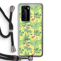 Flamingo party: Huawei P40 Pro Transparant Hoesje met koord
