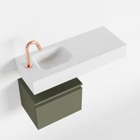 Toiletmeubel Mondiaz Andor | 80 cm | Meubelkleur Army | Lex vrijhangend wastafel Talc Links | 1 kraangat