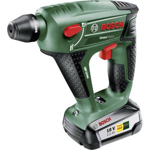 Bosch Home and Garden UneoMaxx SDS-Quick-Accu-boorhamer 18 V 2.5 Ah Li-ion Incl. accu, Incl. accessoires, Incl. koffer