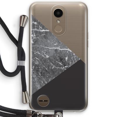 Combinatie marmer: LG K10 (2017) Transparant Hoesje met koord