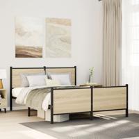 Bedframe zonder matras metaal sonoma eikenkleurig 140x200 cm