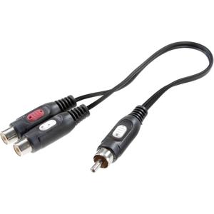 SpeaKa Professional SP-7869820 Cinch Audio Y-adapter [1x Cinch-stekker - 2x Cinch-koppeling] Zwart