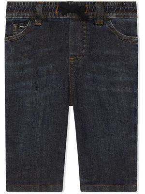 Dolce & Gabbana Kids jean à lien de resserrage - Bleu