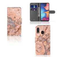 Samsung Galaxy A20e Bookcase Marmer Oranje - thumbnail