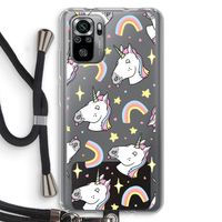 Rainbow Unicorn: Xiaomi Redmi Note 10S Transparant Hoesje met koord