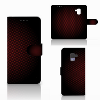 Samsung Galaxy A8 Plus (2018) Telefoon Hoesje Geruit Rood - thumbnail