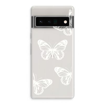 White butterfly: Google Pixel 6 Pro Transparant Hoesje