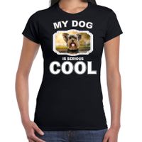 Honden liefhebber shirt Yorkshire terriers my dog is serious cool zwart voor dames - thumbnail