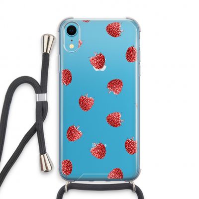 Framboosjes: iPhone XR Transparant Hoesje met koord