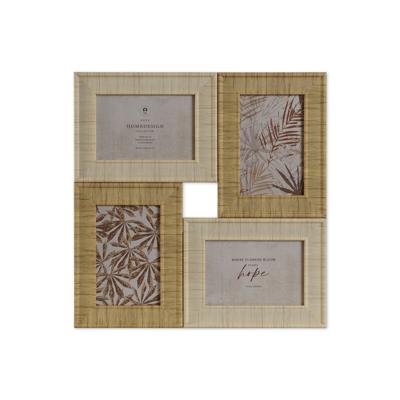 Fotolijsten Home ESPRIT Beige Natuurlijk Kristal polyestyreen Scandinavisch 36 X 2 X 36 cm