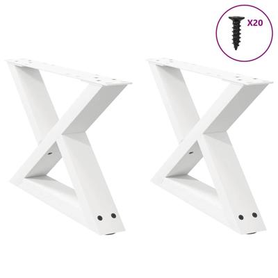 Salontafelpoten 2 st 50x(30-31,3) cm staal wit