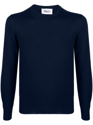 ERALDO pull en laine mérinos à col rond - Bleu