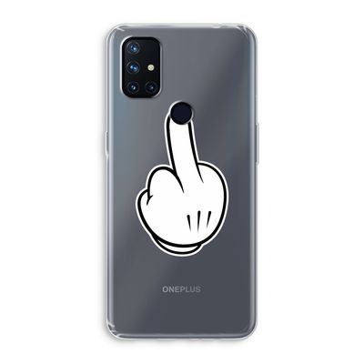 Middle finger black: OnePlus Nord N10 5G Transparant Hoesje