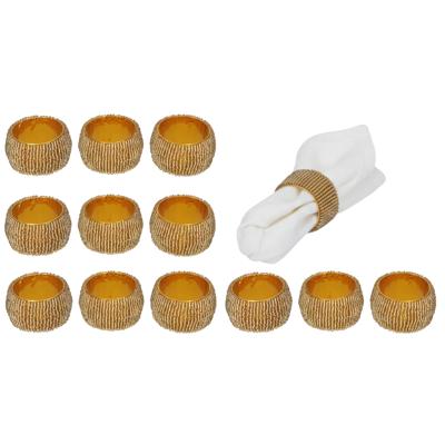 Gerimport Servetringen / houders - 12x stuks - goud - met sierrand - 5 x 3 cm