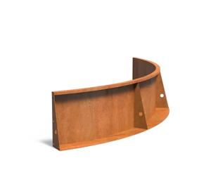 Keerwand cortenstaal binnenbocht 200x200x50cm.
