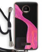 Paarse stroom: Motorola Moto Z Force Transparant Hoesje met koord