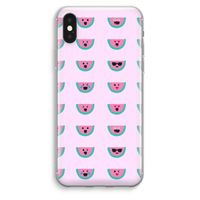 Smiley watermeloenprint: iPhone XS Max Transparant Hoesje