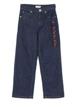 Lanvin Enfant jean droit à logo brodé Curb - Bleu - thumbnail