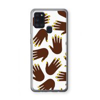 Hands dark: Samsung Galaxy A21s Transparant Hoesje