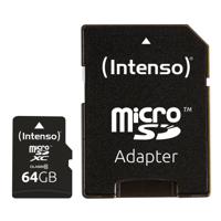 Intenso High Performance microSDXC-kaart 64 GB Class 10 Incl. SD-adapter