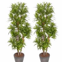 2x Groene Dracaena reflexa kunstplanten 120 cm voor binnen - thumbnail