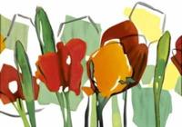 Kunstdruk Walter Muth - Rote Blumen Trilogie II 100x70cm