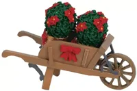 Lemax wheelbarrow with poinsettias kerstdorp accessoire 2006 Lemax wheelbarrow with poinsettias kerstdorp accessoire 2006