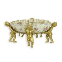 A BRONZE MOUNTED PORCELAIN BOWL