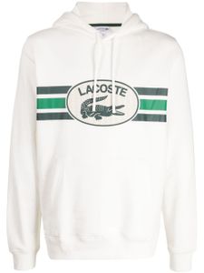 Lacoste hoodie en coton à logo imprimé - Blanc