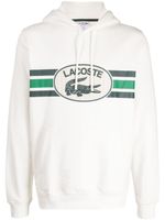 Lacoste hoodie en coton à logo imprimé - Blanc