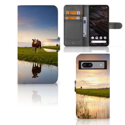 Google Pixel 7A | Telefoonhoesje | Met pasjeshouder | Koe