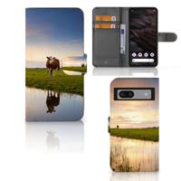 Google Pixel 7A | Telefoonhoesje | Met pasjeshouder | Koe