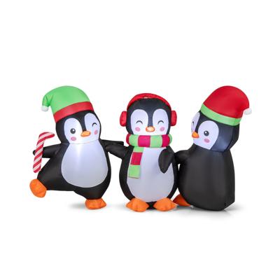 Opblaasbare Kerst Pinguïn-familie Opblaasbare Feestdecoratie met Geïntegreerde LED-lampen Multikleur
