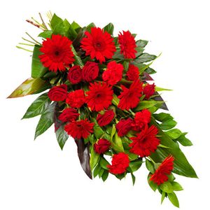 Rouwboeket rood