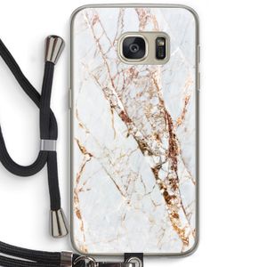 Goud marmer: Samsung Galaxy S7 Transparant Hoesje met koord
