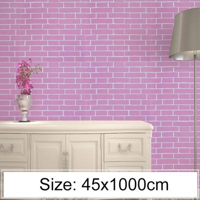 Creatieve PVC bakstenen decoratie behang stickers slaapkamer woonkamer muur waterdicht behang roll grootte: 45 x 1000cm (zwart)
