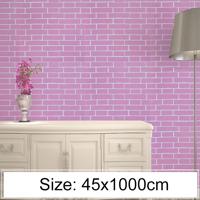 Creatieve PVC bakstenen decoratie behang stickers slaapkamer woonkamer muur waterdicht behang roll grootte: 45 x 1000cm (zwart)