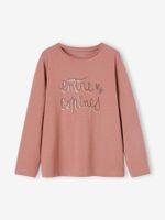 T-shirt met tekst voor meisjes rozenhout