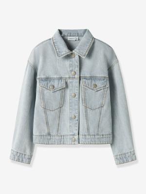 NAME IT meisjesjas van gerecycled katoen gebleekt denim