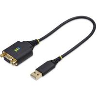 StarTech.com 1P1FFCN-USB-SERIAL seriële kabel Zwart 0,3 m USB Type-A DB-9