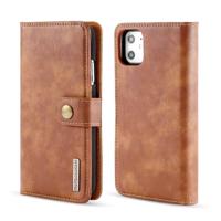 Dg. MING Crazy Horse textuur Flip afneembare magnetische lederen draagtas met houder & kaartsleuven & portemonnee voor iPhone XIR 2019 (bruin)