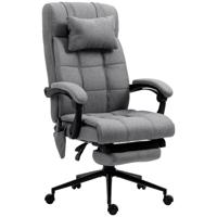 Vinsetto Ergonomische Bureaustoel met Massagefunctie, 66x76x112-120cm, Grijs - thumbnail