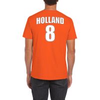 Oranje supporter t-shirt met rugnummer 8 - Holland / Nederland fan shirt voor heren - thumbnail