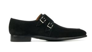 Magnanni Heren Gespschoenen in Suede (Zwart)