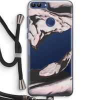 Roze stroom: Huawei P Smart (2018) Transparant Hoesje met koord