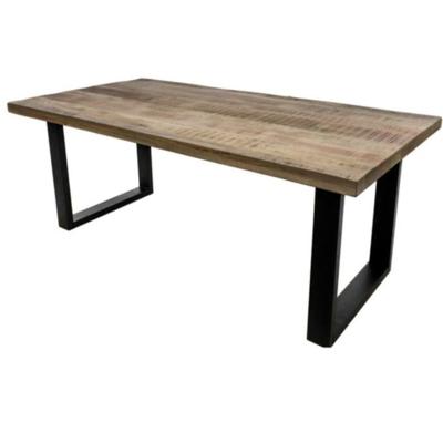 Rechthoekige eettafel Melbourne - 160x90x77 - mangohout/metaal