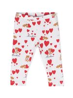 Moschino Kids legging à imprimé graphique - Blanc